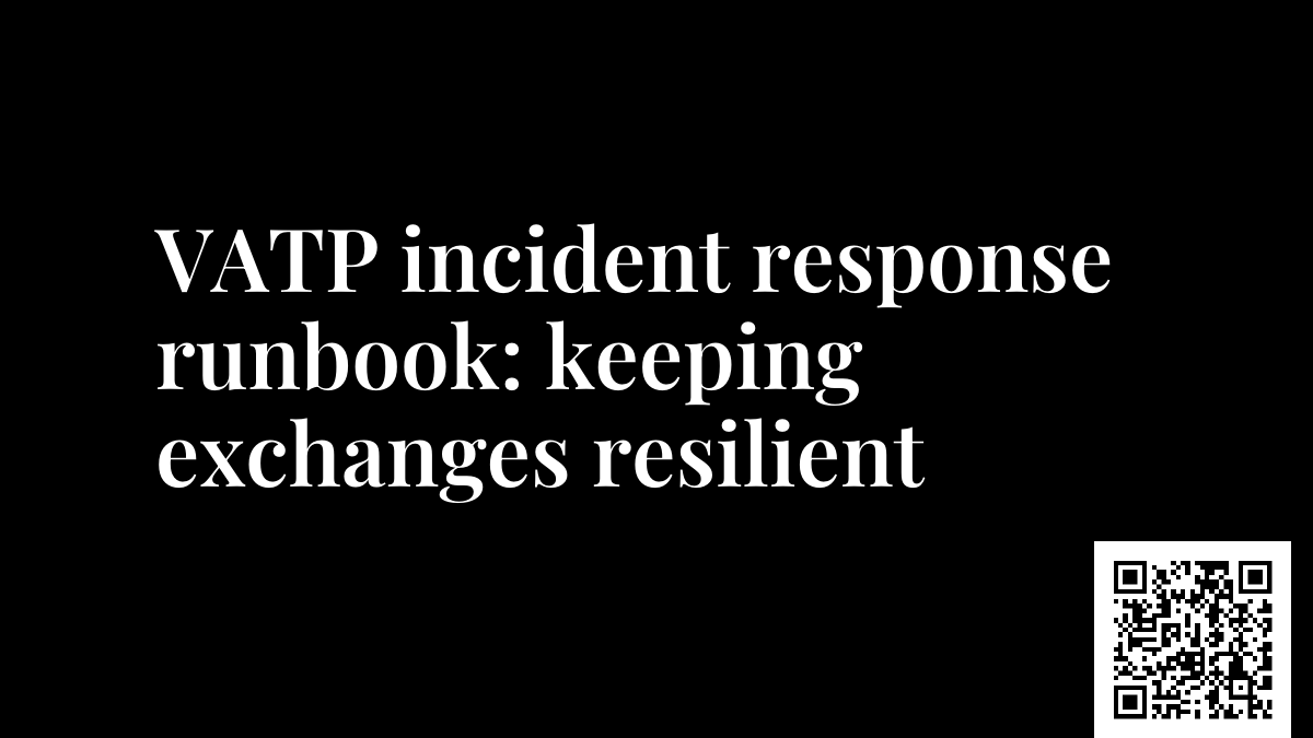 VATP incident response runbook: keeping exchanges resilient